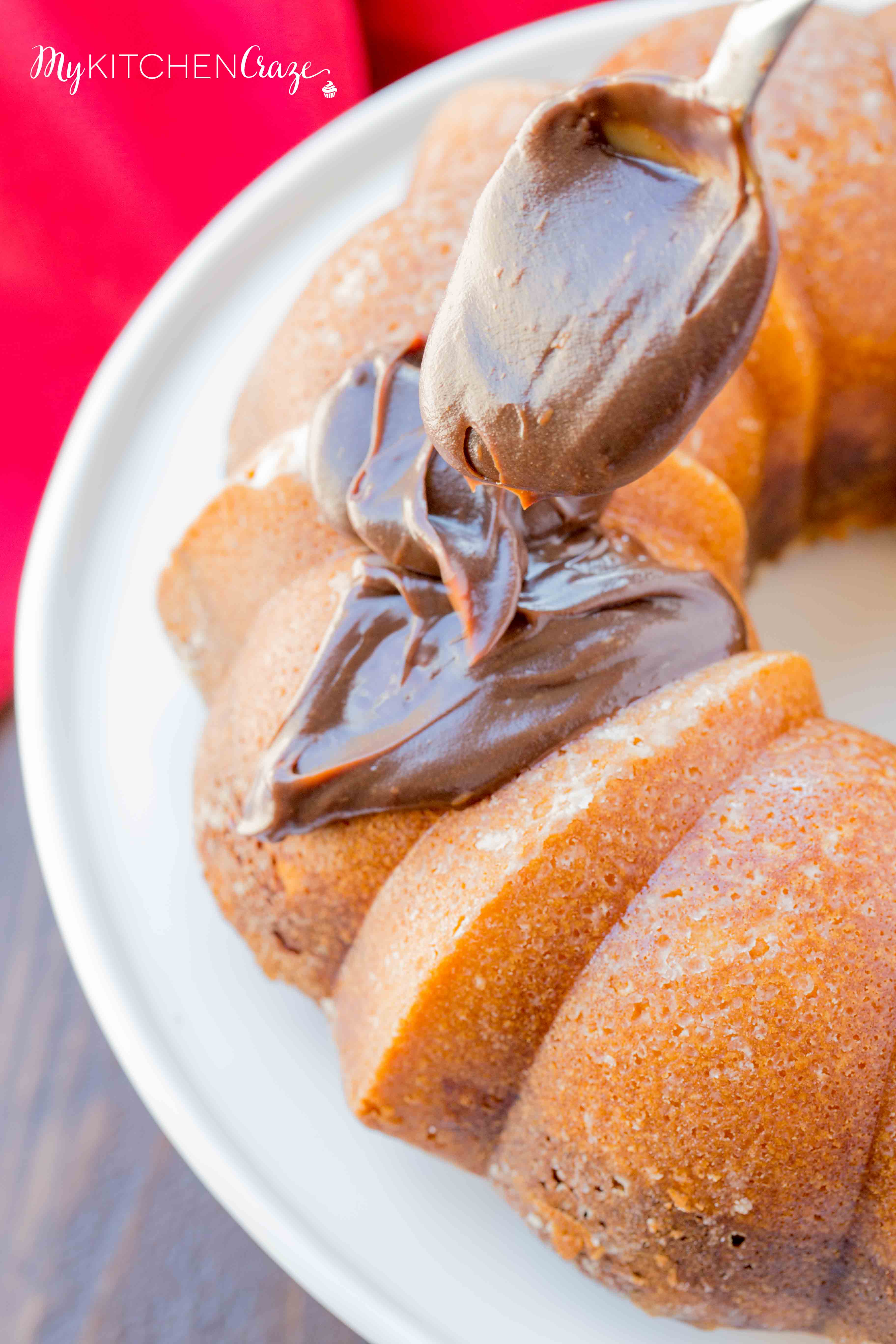 Marble Bundt Cake ~ mykitchencraze.com ~ Super easy marble bundt cake, topped with luscious chocolate ganache. This is one cake you'll want to make!