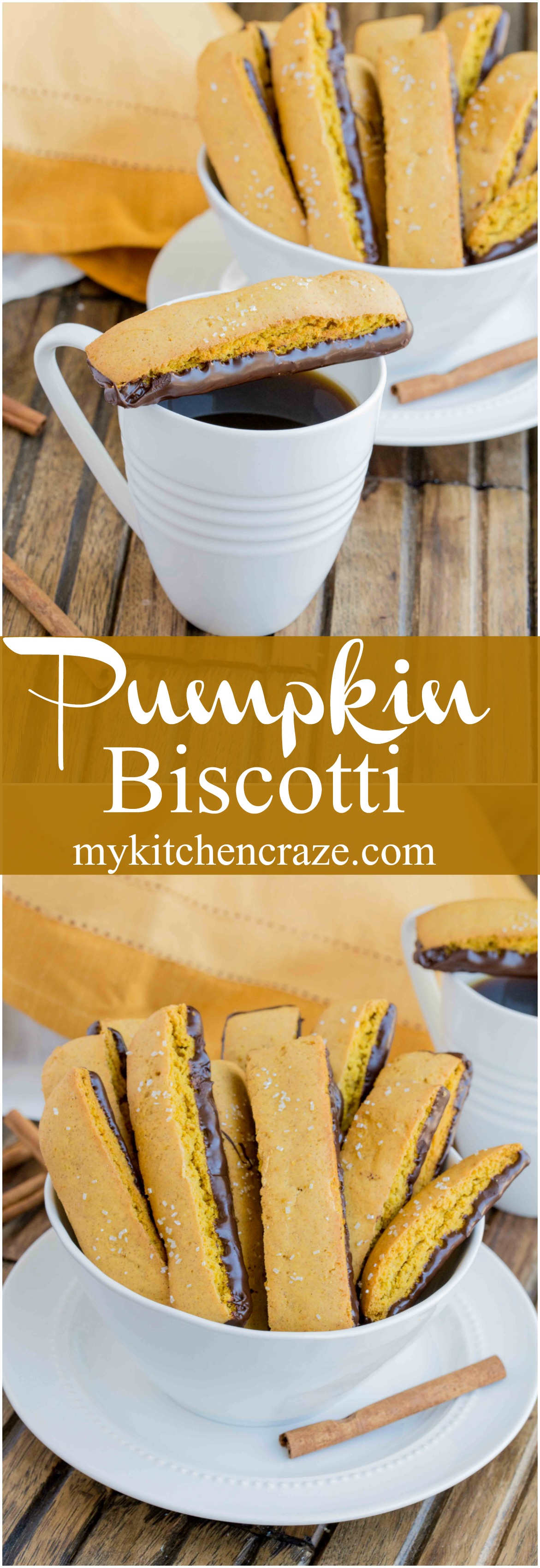 Pumpkin Biscotti ~ Better than any treat you’ll get at your local coffee shop, this decadent and fall inspired treat will be a winner in your home. Make sure to make a cup of coffee or tea with it. They pair perfectly together!