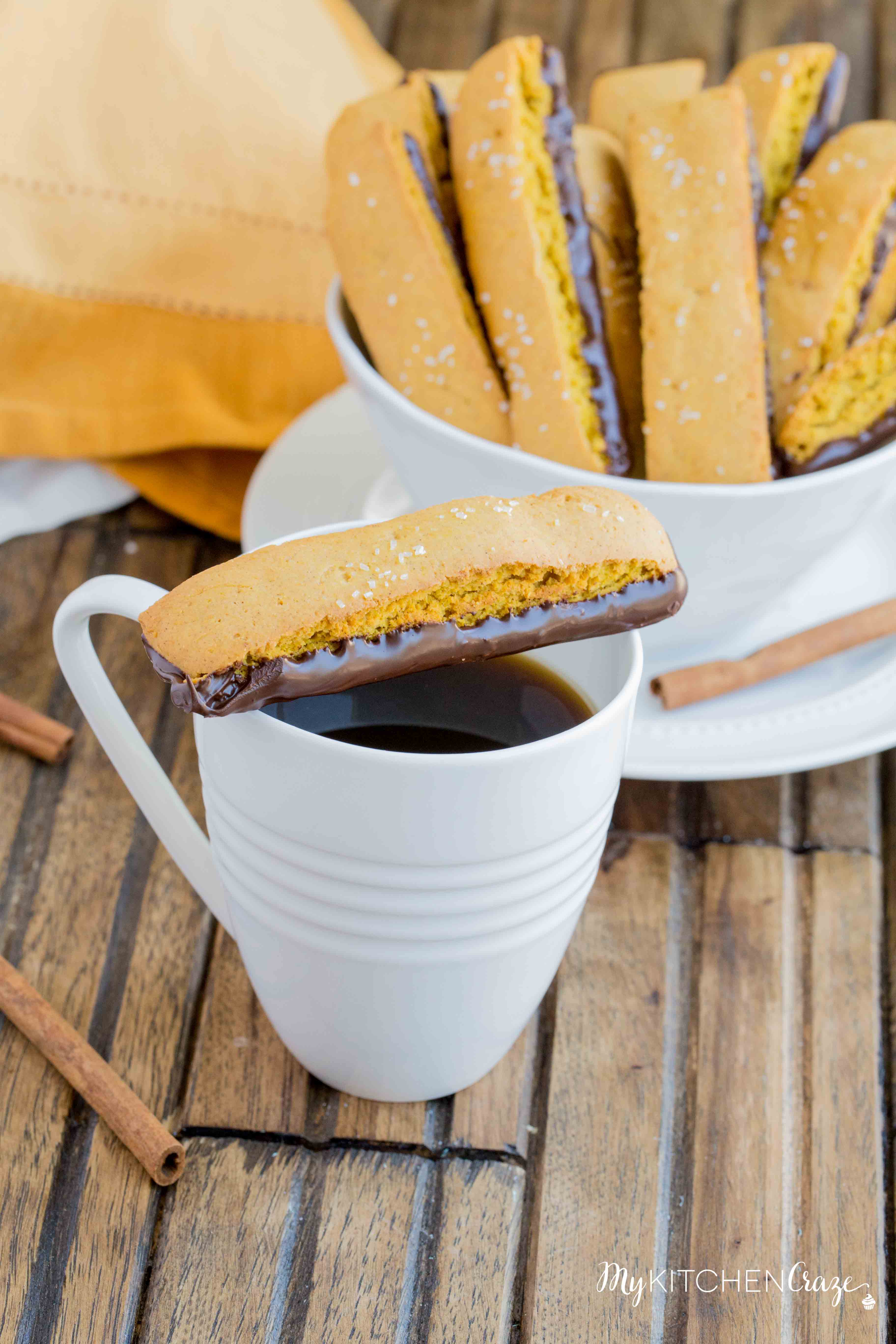 Pumpkin Biscotti ~ Better than any treat you’ll get at your local coffee shop, this decadent and fall inspired treat will be a winner in your home. Make sure to make a cup of coffee or tea with it. They pair perfectly together!