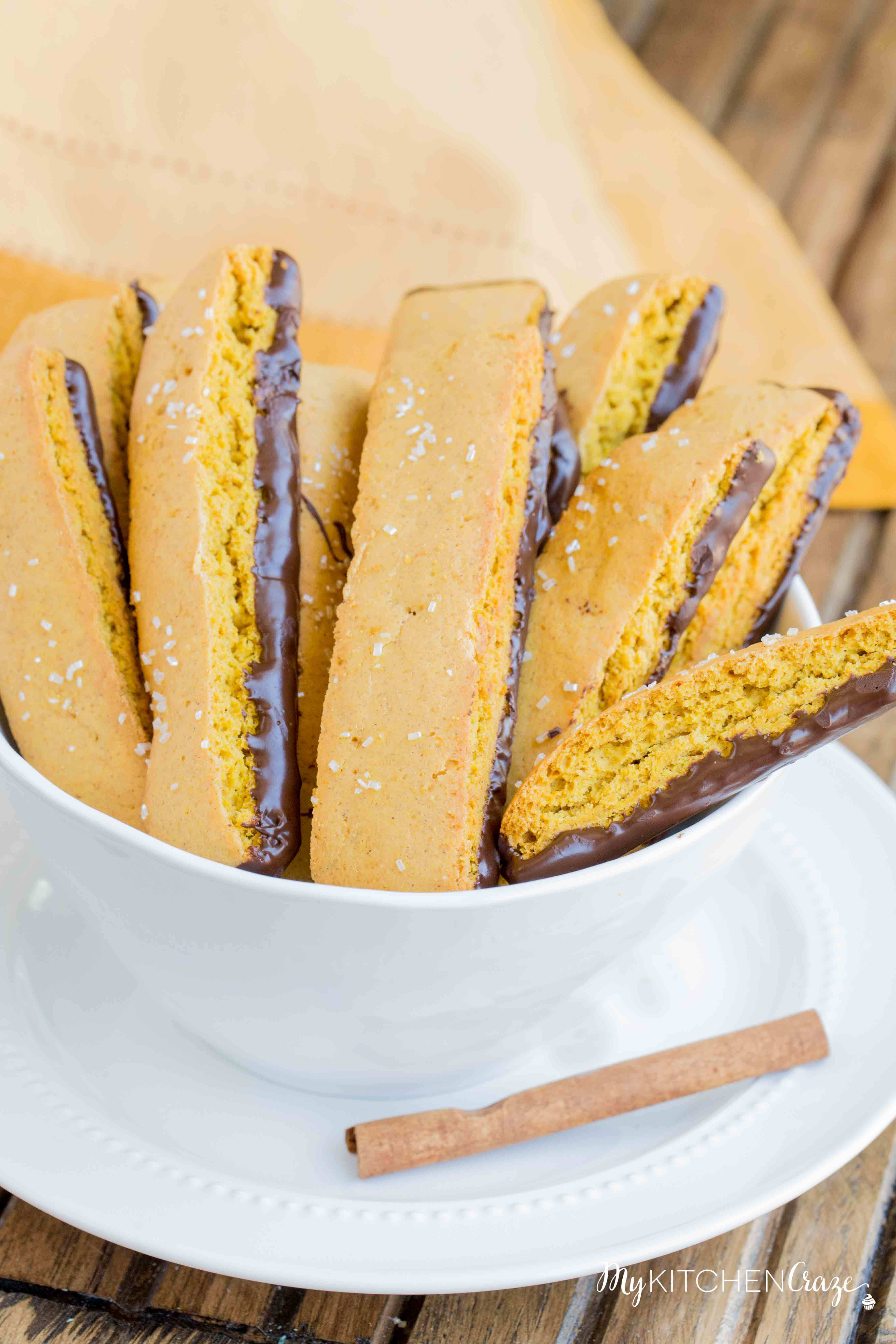 Pumpkin Biscotti ~ Better than any treat you’ll get at your local coffee shop, this decadent and fall inspired treat will be a winner in your home. Make sure to make a cup of coffee or tea with it. They pair perfectly together!