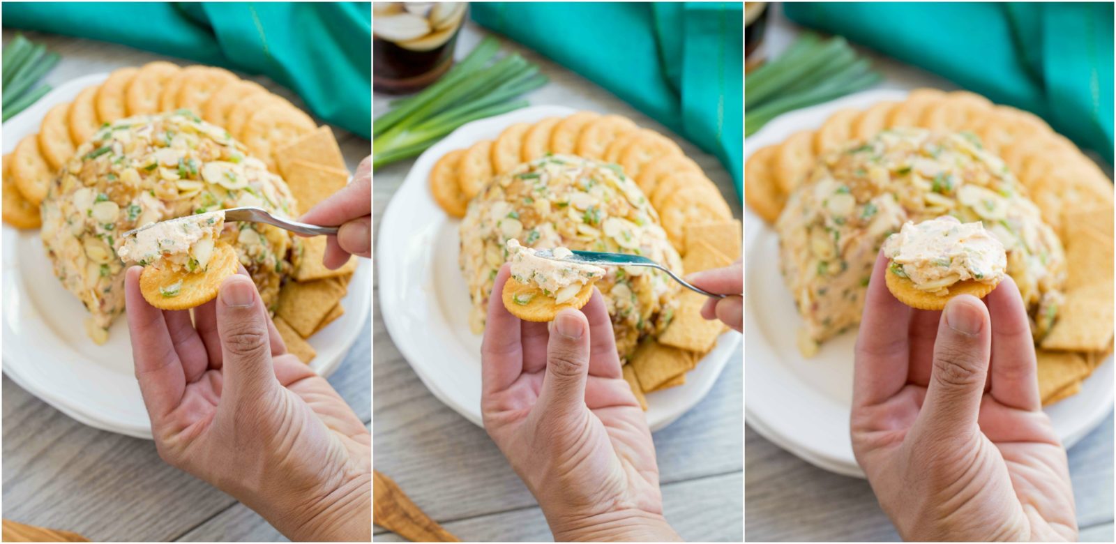 Spicy Cheese Ball ~ Loaded with cream cheese, spices, jalapeños, shredded cheeses & fresh veggies. This is one cheese ball bundled with rich creamy goodness!