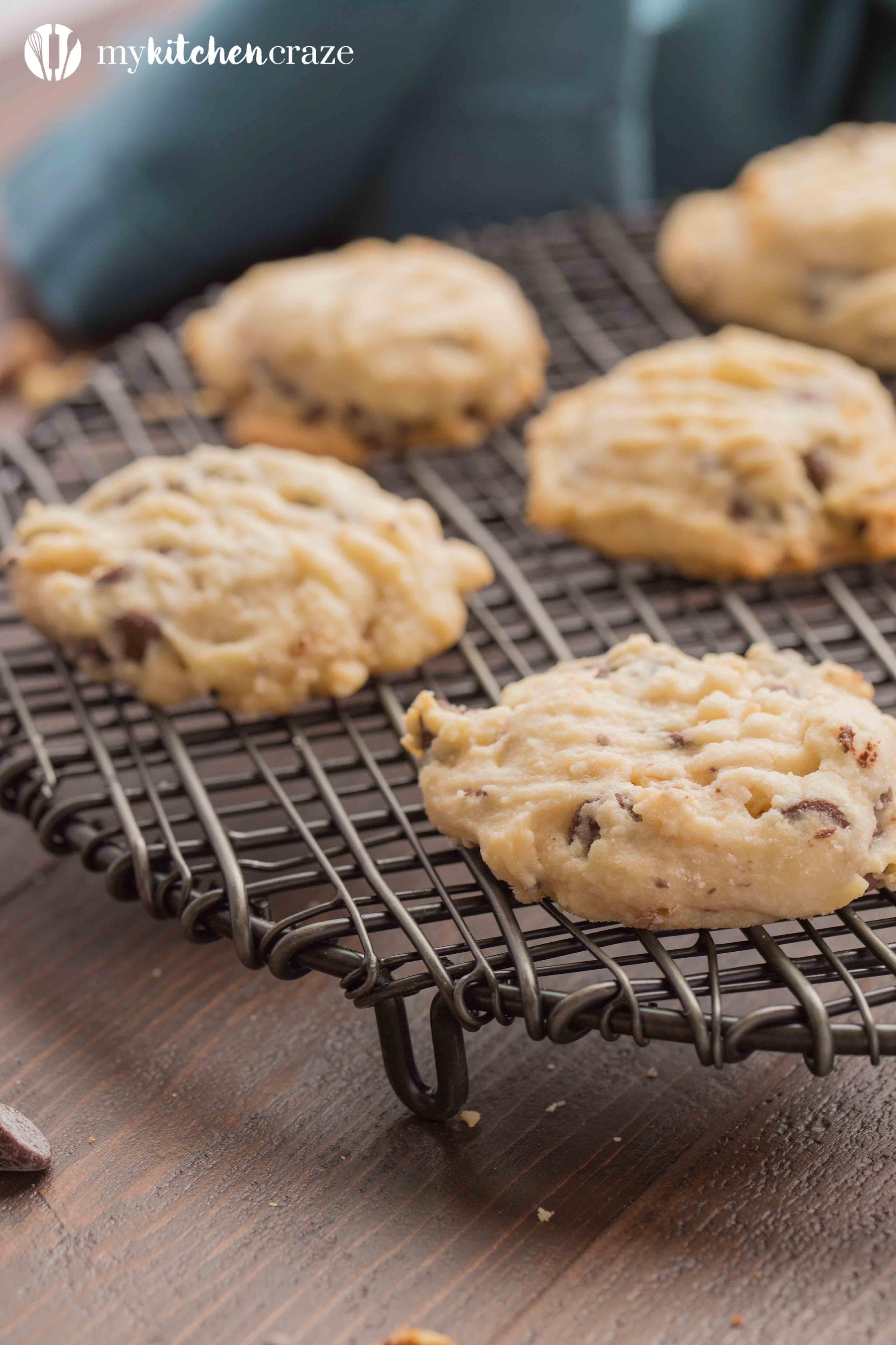 Chocolate Chip Tea Cake Cookies ~ Grab a cup of coffee, your favorite movie and some of these Chocolate Chip Tea Cake Cookies!! They're flakey with the perfect hint of pecans & chocolate chips. You're going to love them!