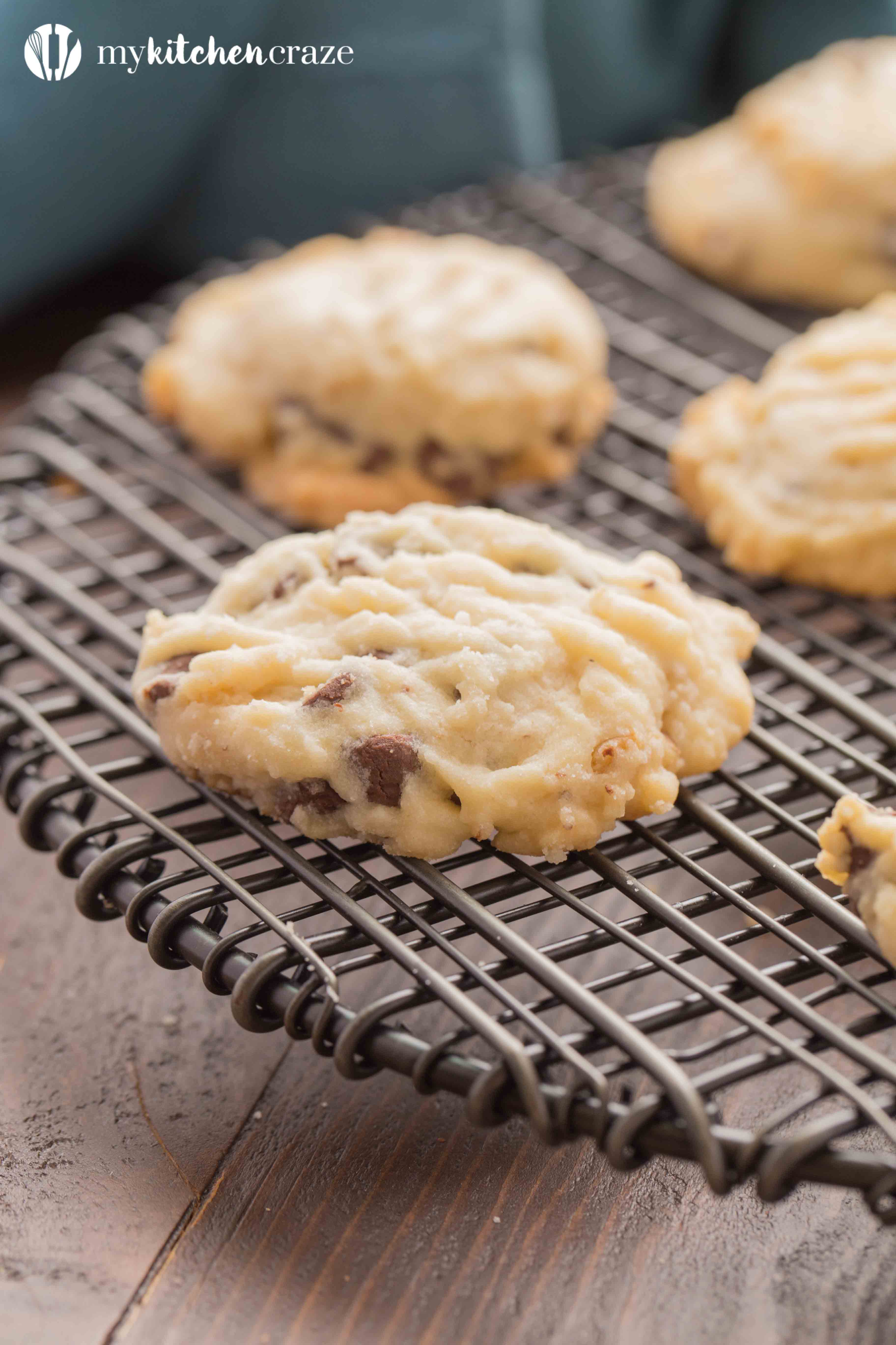 Chocolate Chip Tea Cake Cookies ~ Grab a cup of coffee, your favorite movie and some of these Chocolate Chip Tea Cake Cookies!! They're flakey with the perfect hint of pecans & chocolate chips. You're going to love them!