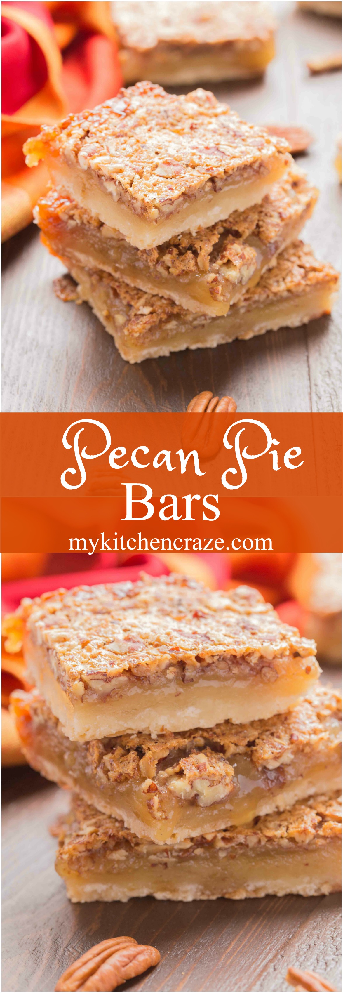 These Pecan Pie Bars are easier to make and serve rather than traditional pecan pie. Perfect for holidays or an any time treat!