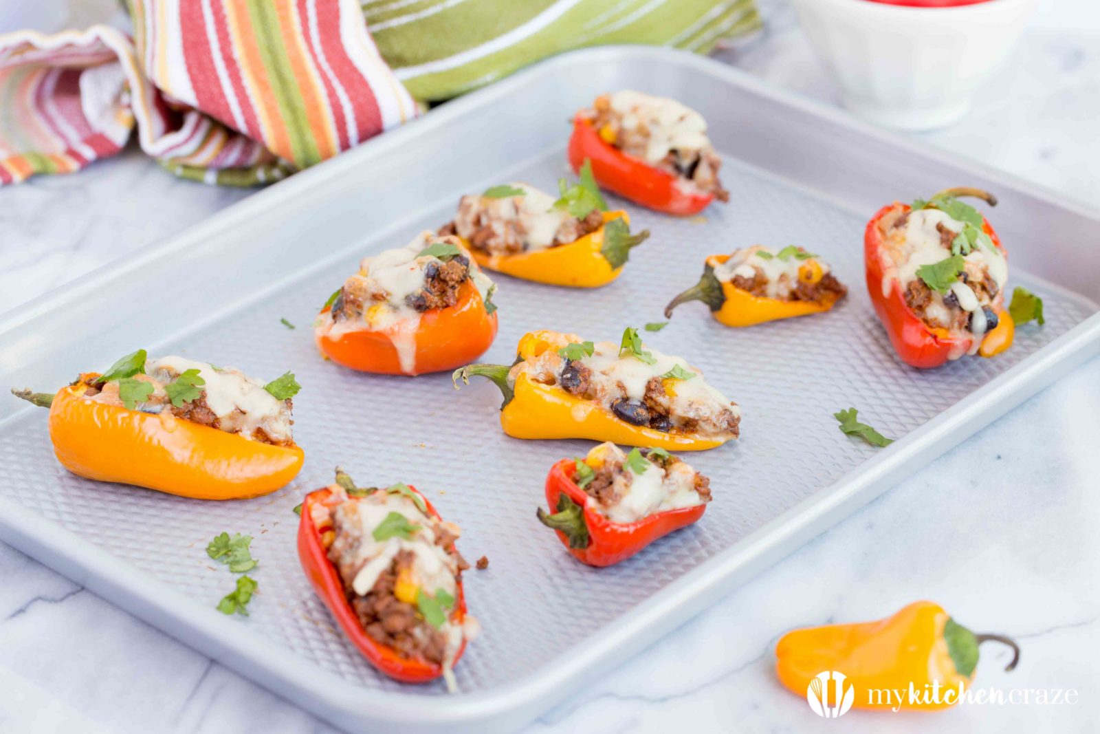 Sweet Pepper Poppers ~ Perfect Small Bite Appetizer for Your Next Party! Only 7 ingredients and 30 Minutes!
