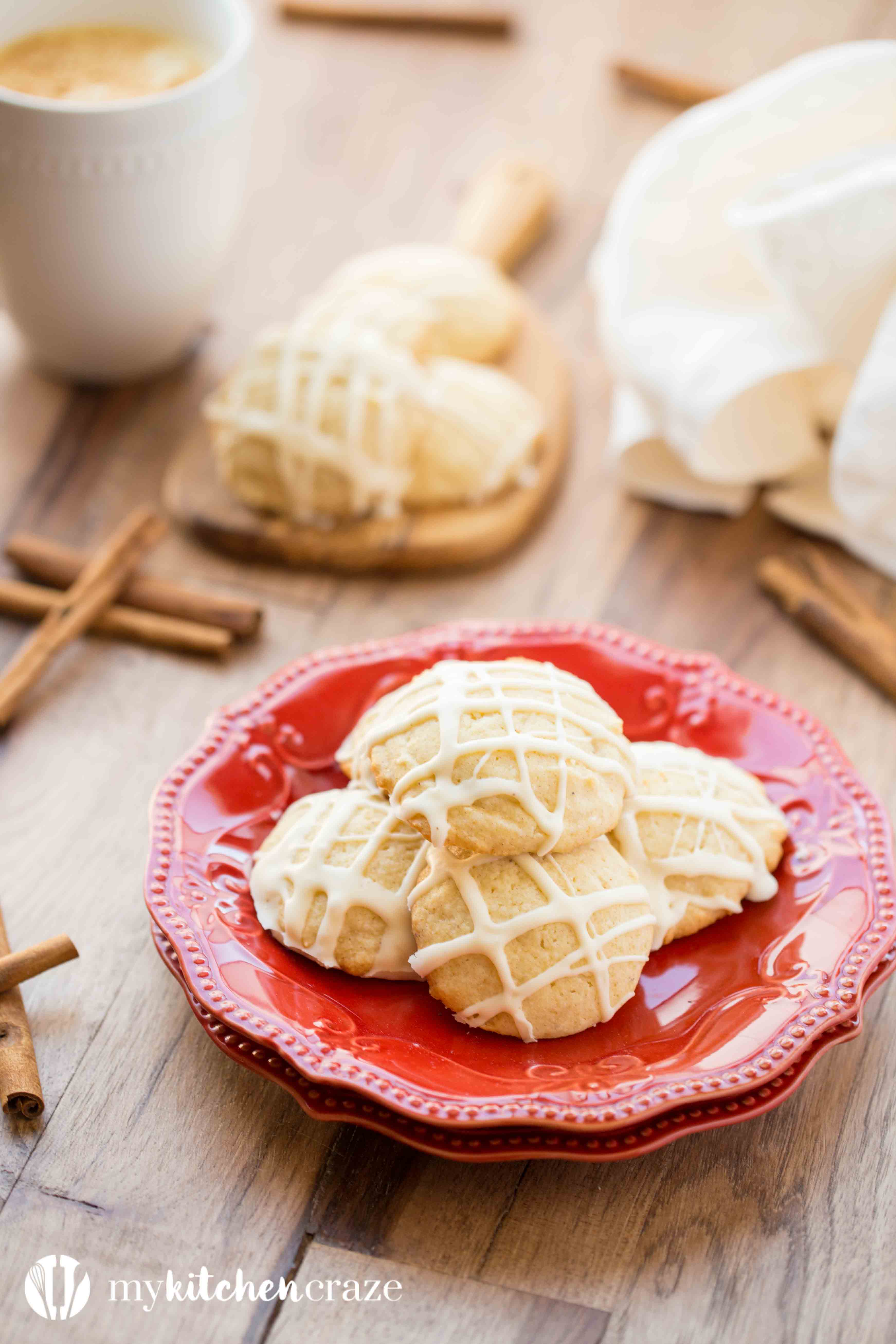 Eggnog Cookies are the perfect treat for your holiday party or cookie exchange. They're soft with crunchy edges and have a delicious eggnog glaze to top them off! You need to make them asap!