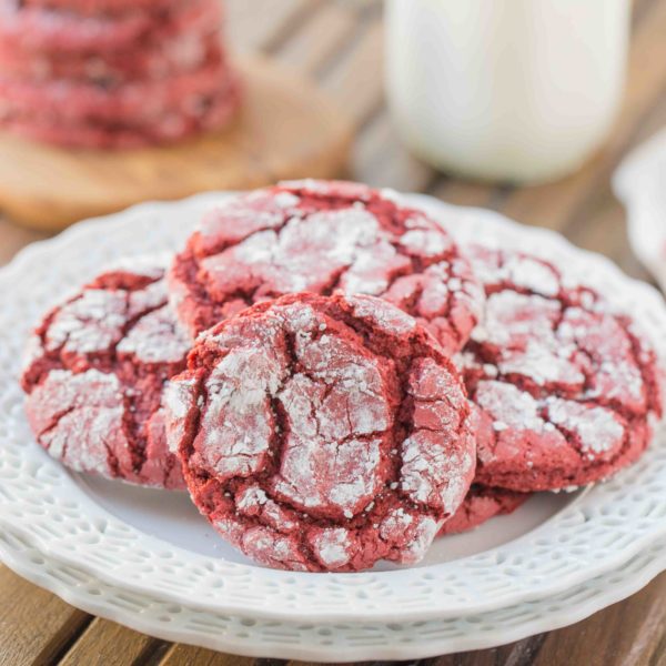 Crunchy around the edges and soft in the center, these Red Velvet Crinkle Cookies can be a great treat for Valentine's Day. You won't believe how easy and good these are!