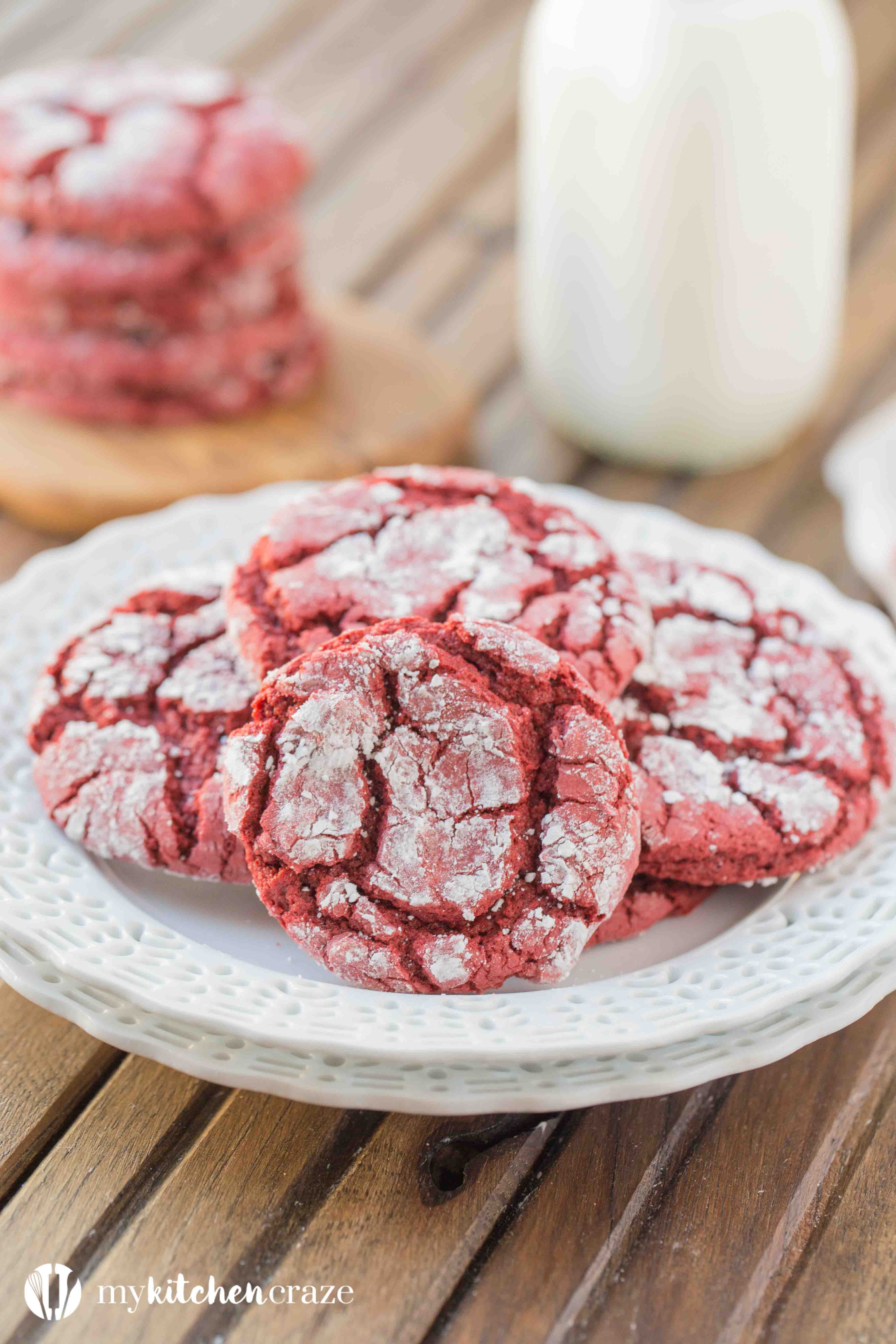 Red Velvet Crinkle Cookies wth a Recipe Video - My Kitchen Craze