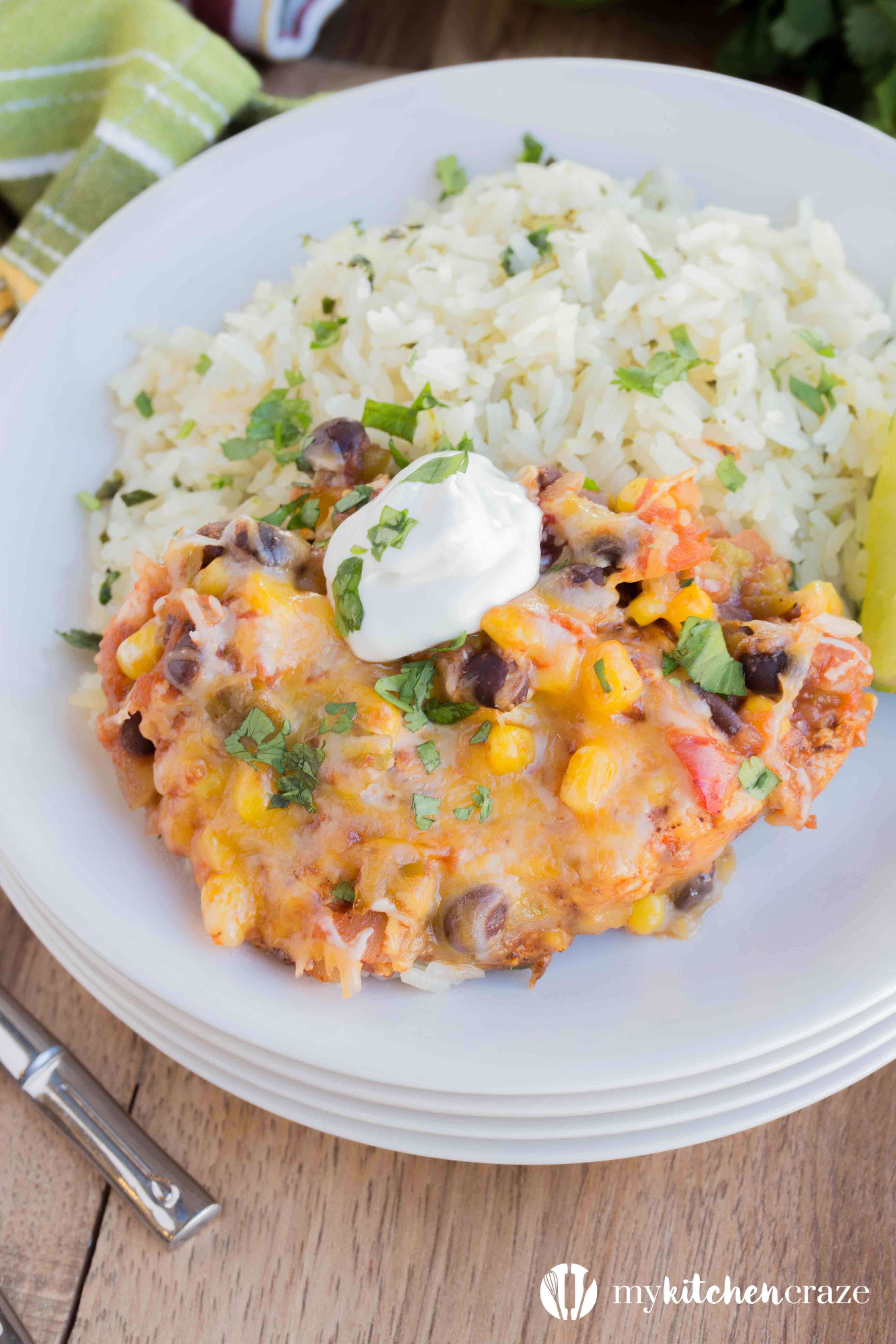 Salsa Chicken with Cilantro Lime Rice is the perfect meal for those nights you don't want to think about dinner. Made within 40 minutes, this is one delicious dinner!