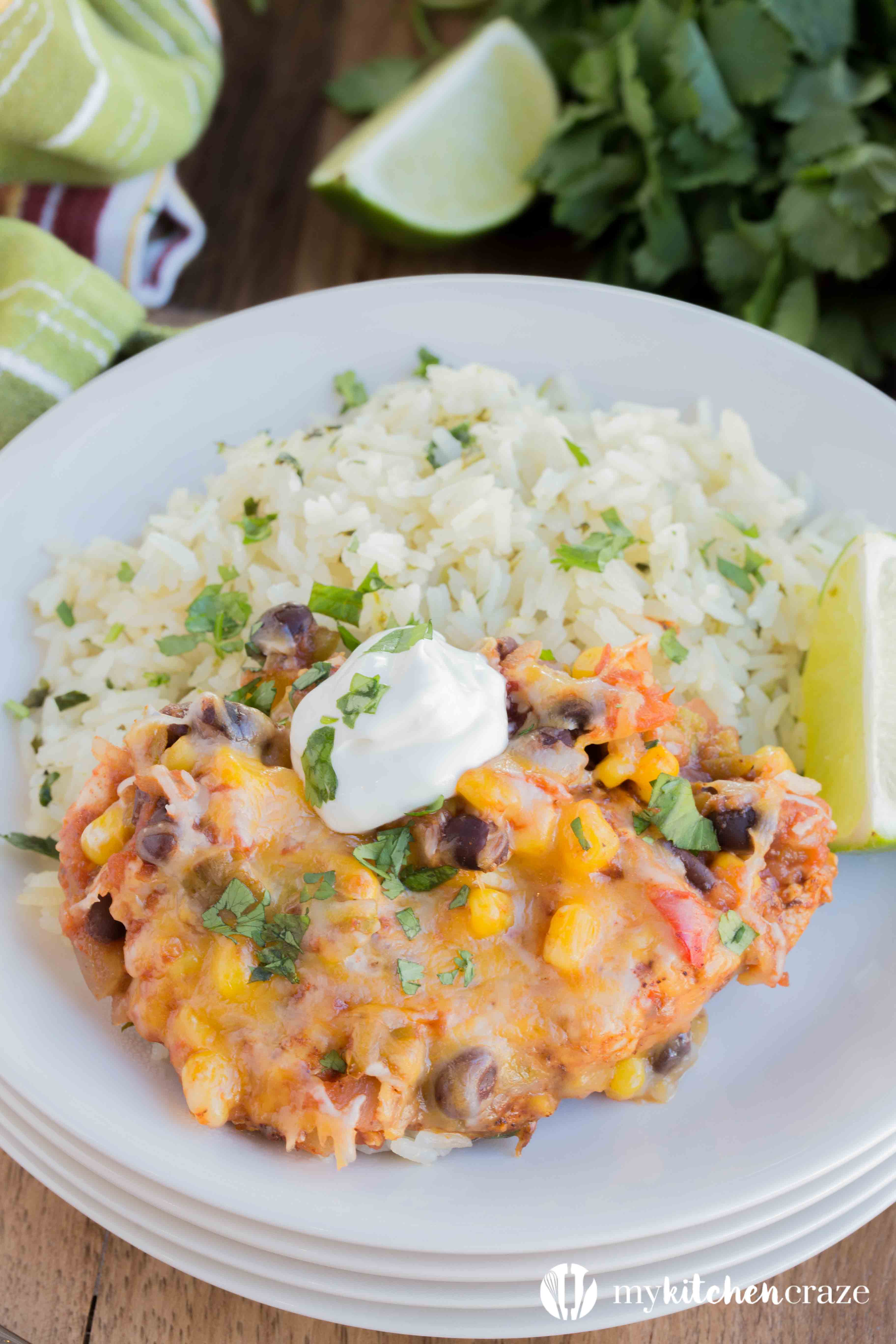 Salsa Chicken with Cilantro Lime Rice is the perfect meal for those nights you don't want to think about dinner. Made within 40 minutes, this is one delicious dinner!