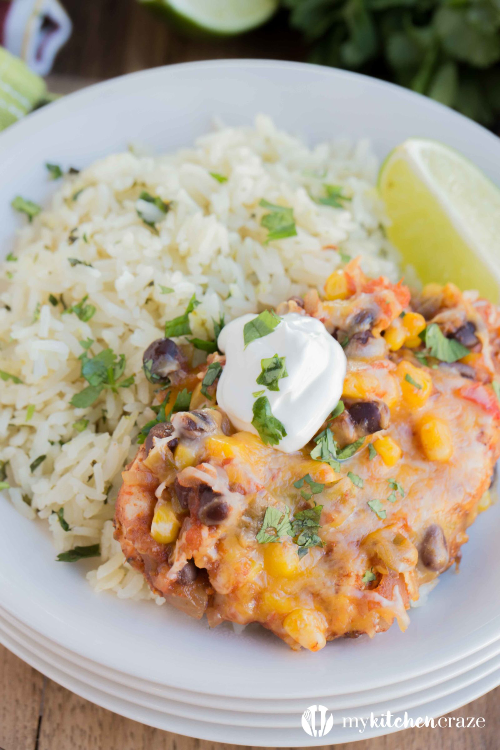 Salsa Chicken with Cilantro Lime Rice is the perfect meal for those nights you don't want to think about dinner. Made within 40 minutes, this is one delicious dinner!