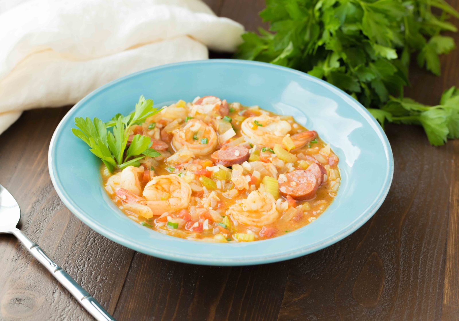 30 Minute Sausage and Shrimp Gumbo is a quicker way to enjoy a delicious classic! This gumbo is packed with delicious flavor, perfect for those busy hectic nights!