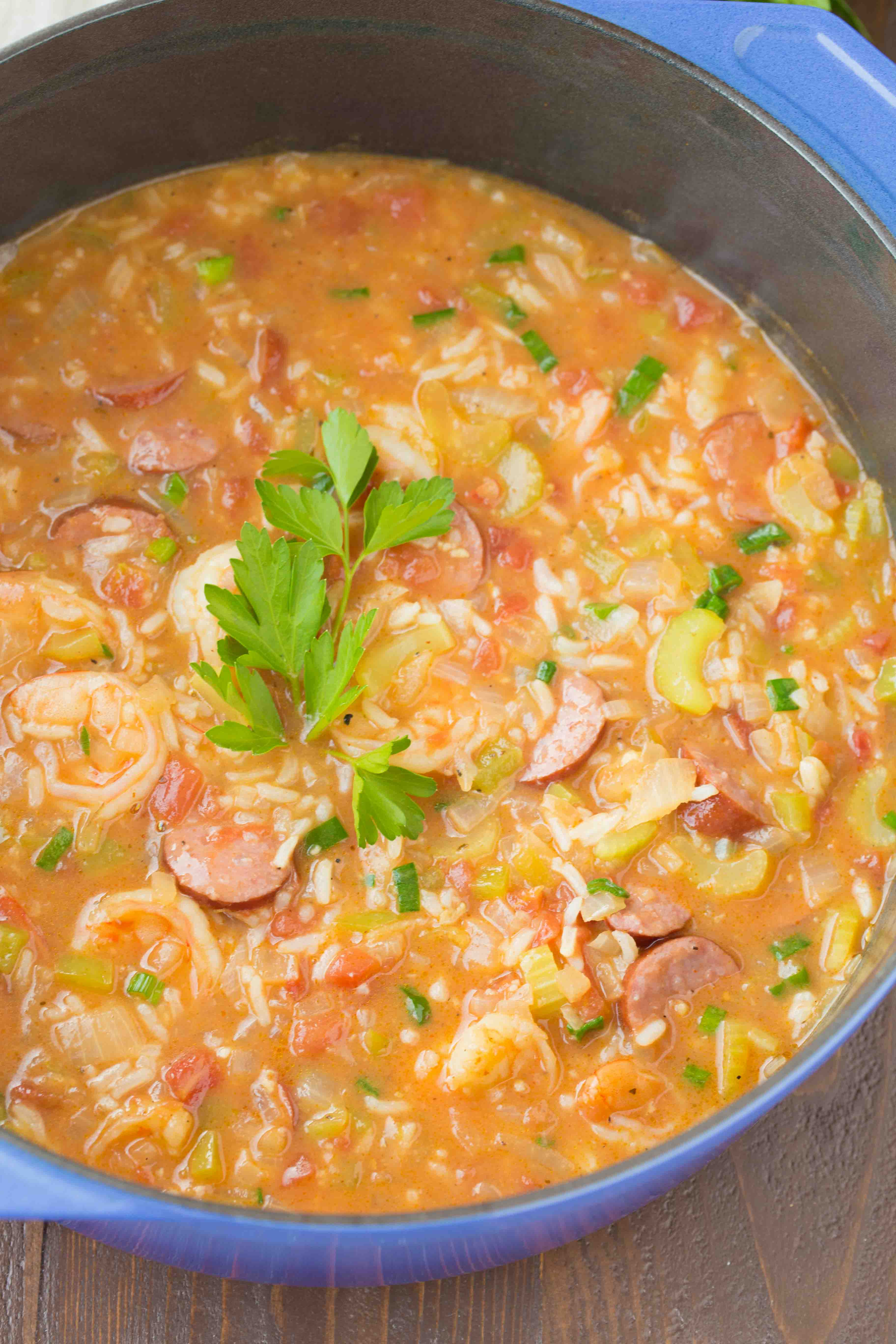 30 Minute Sausage and Shrimp Gumbo is a quicker way to enjoy a delicious classic! This gumbo is packed with delicious flavor, perfect for those busy hectic nights!