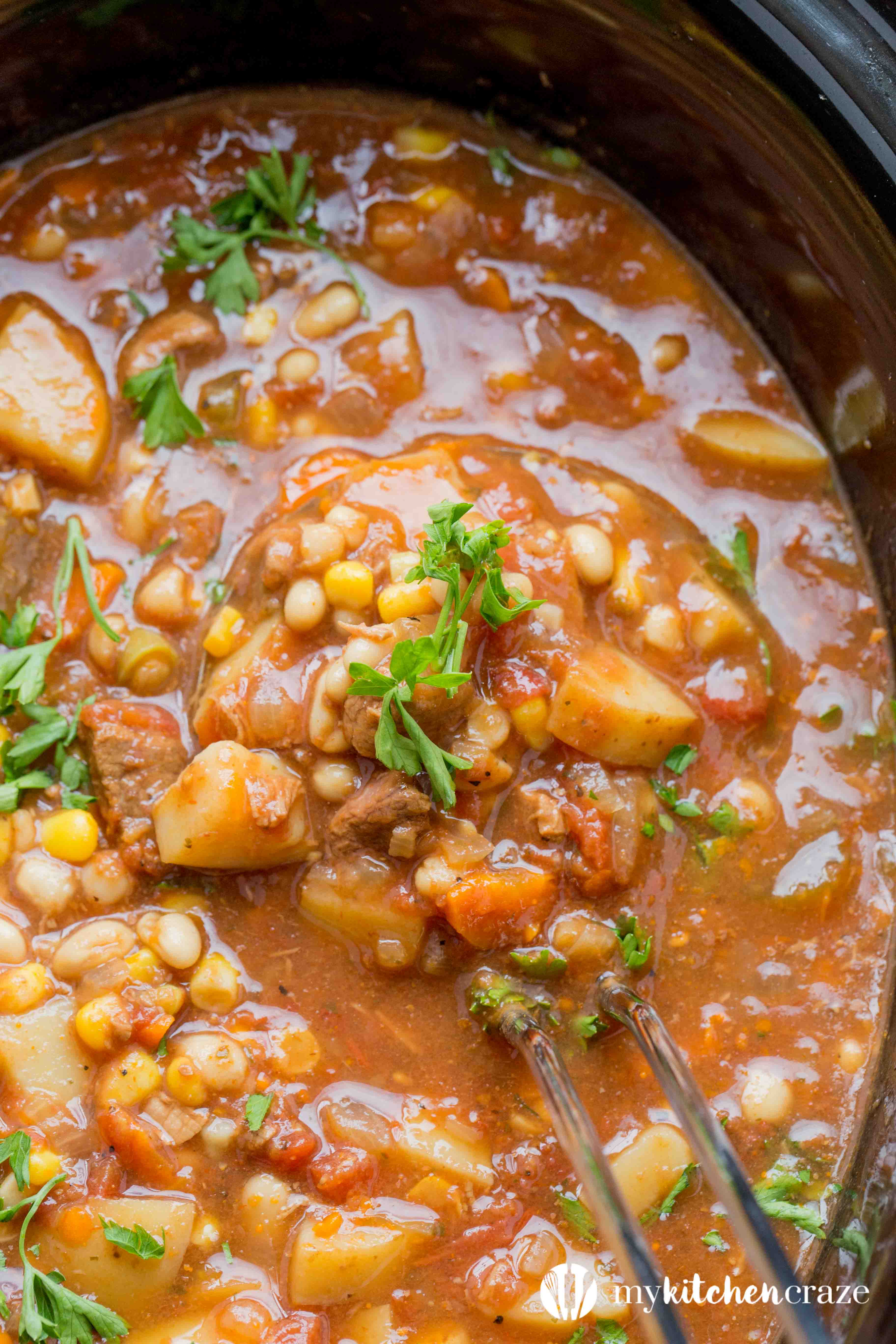 Slow Cooker Beef and Vegetable Soup ~ Easy to make, loaded with hearty vegetables and delicious beef. This is one slow cooker soup you must make this winter. 