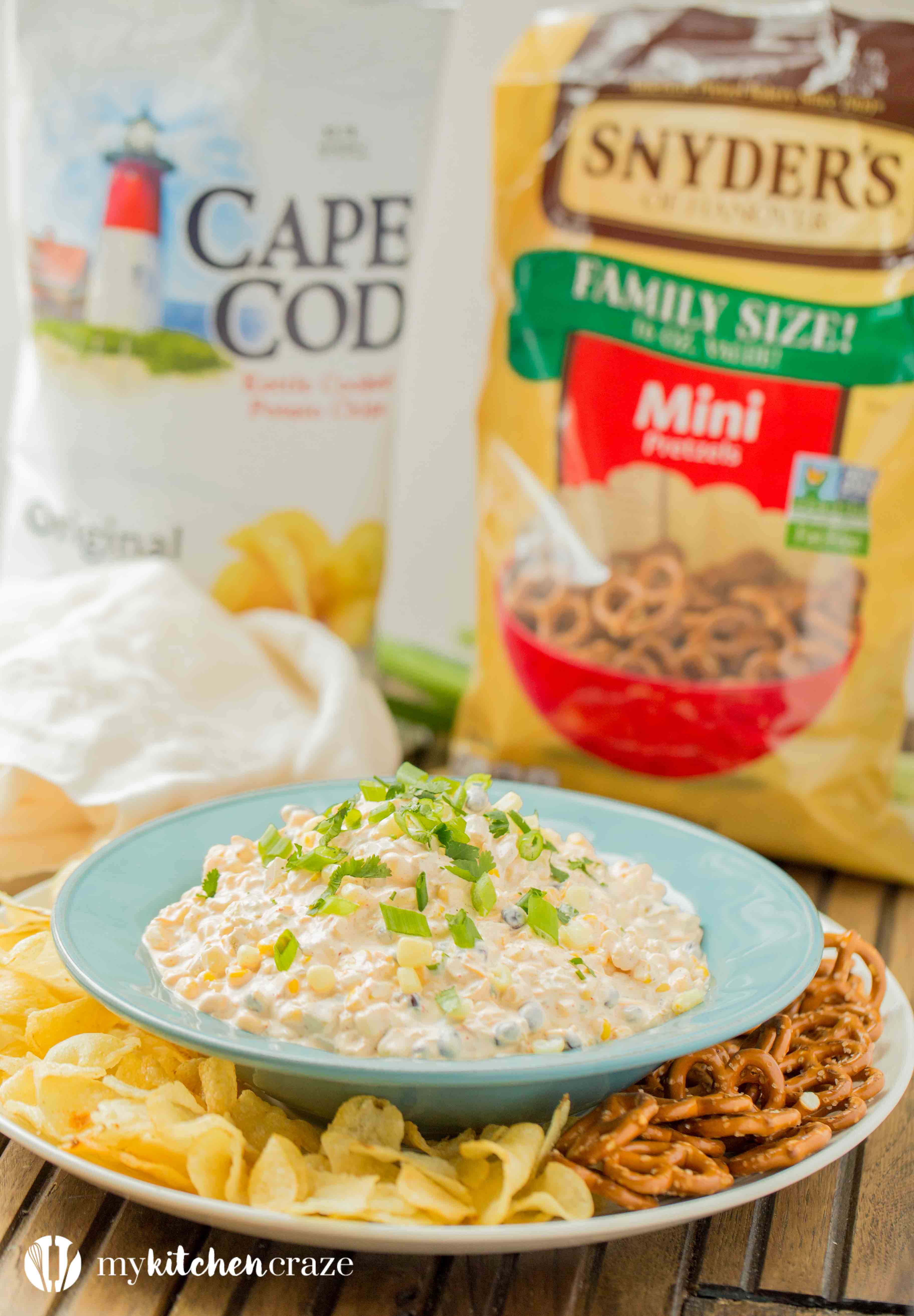 Spicy Corn Dip ~ Loaded with all kinds of yummy ingredients, this dip is perfect for a fun party or family day! Everyone will love this dip!