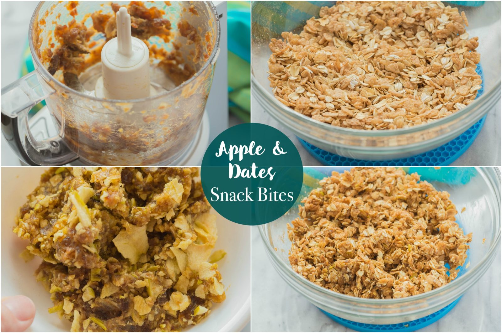 Apple & Dates Snack Bites ~ Packed with apples, dates, Cinnamon Pebbles, oats, and spices, these bite-sized snacks are delicious and will boost your energy to get you through the day.