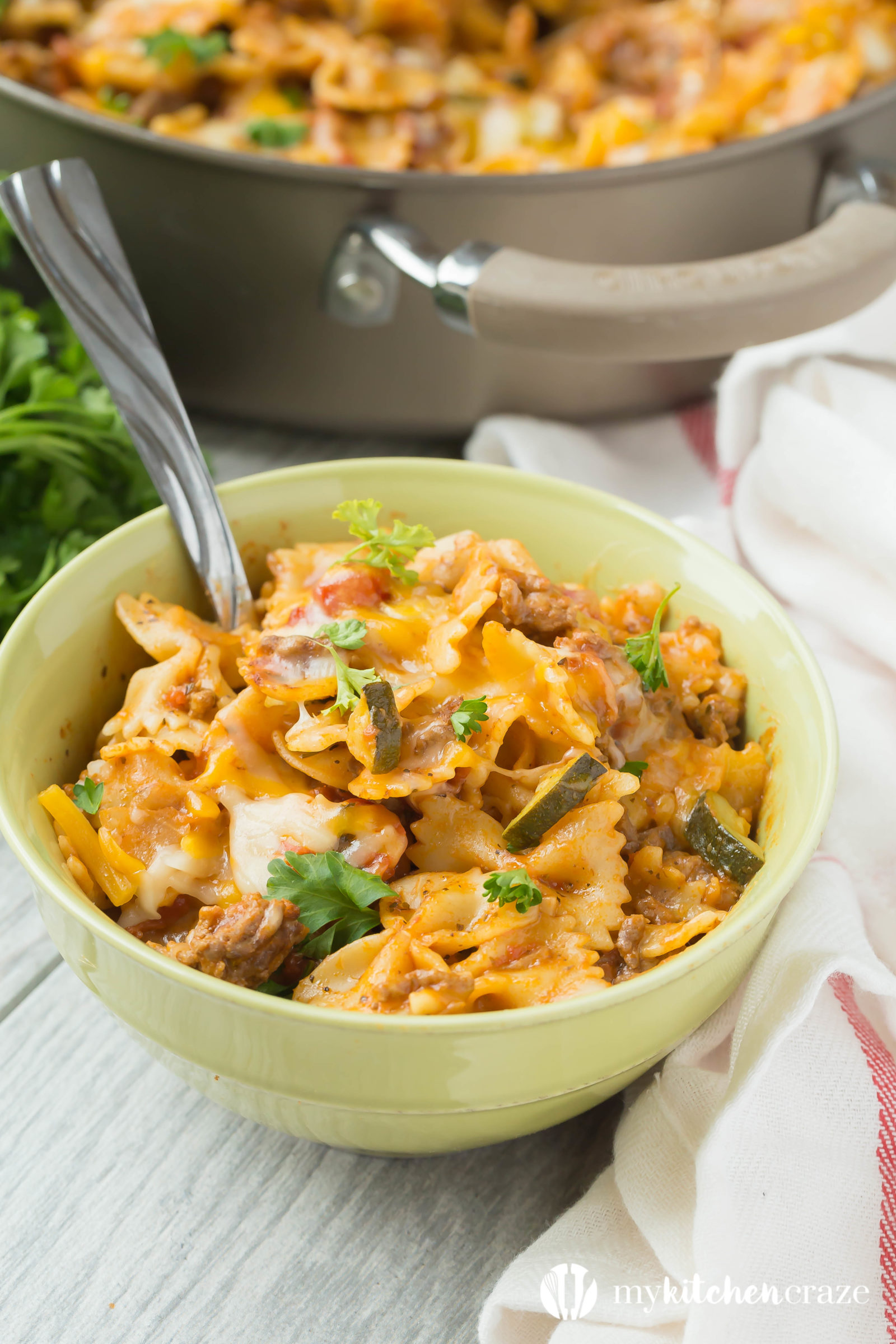 One Pan Italian Pasta will be a winner with your family, plus it saves you time in the kitchen. That's a win, win in my opinion.