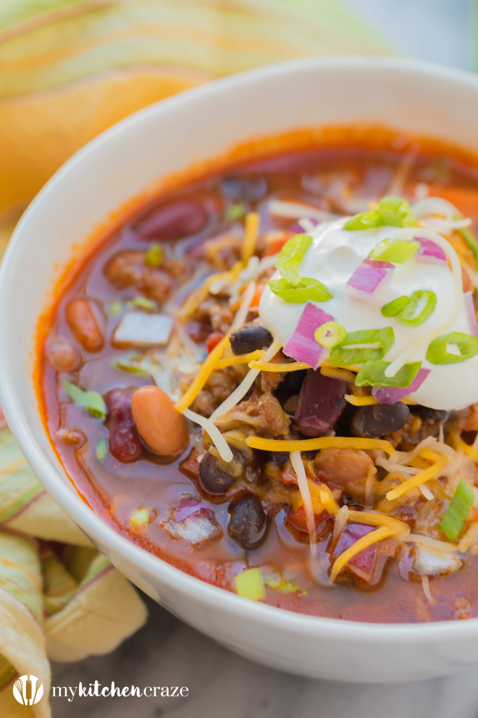 Three Bean Chili is comfort food at it's finest. Loaded with delicious flavor and three different types of beans, this is one soup you can't pass up!