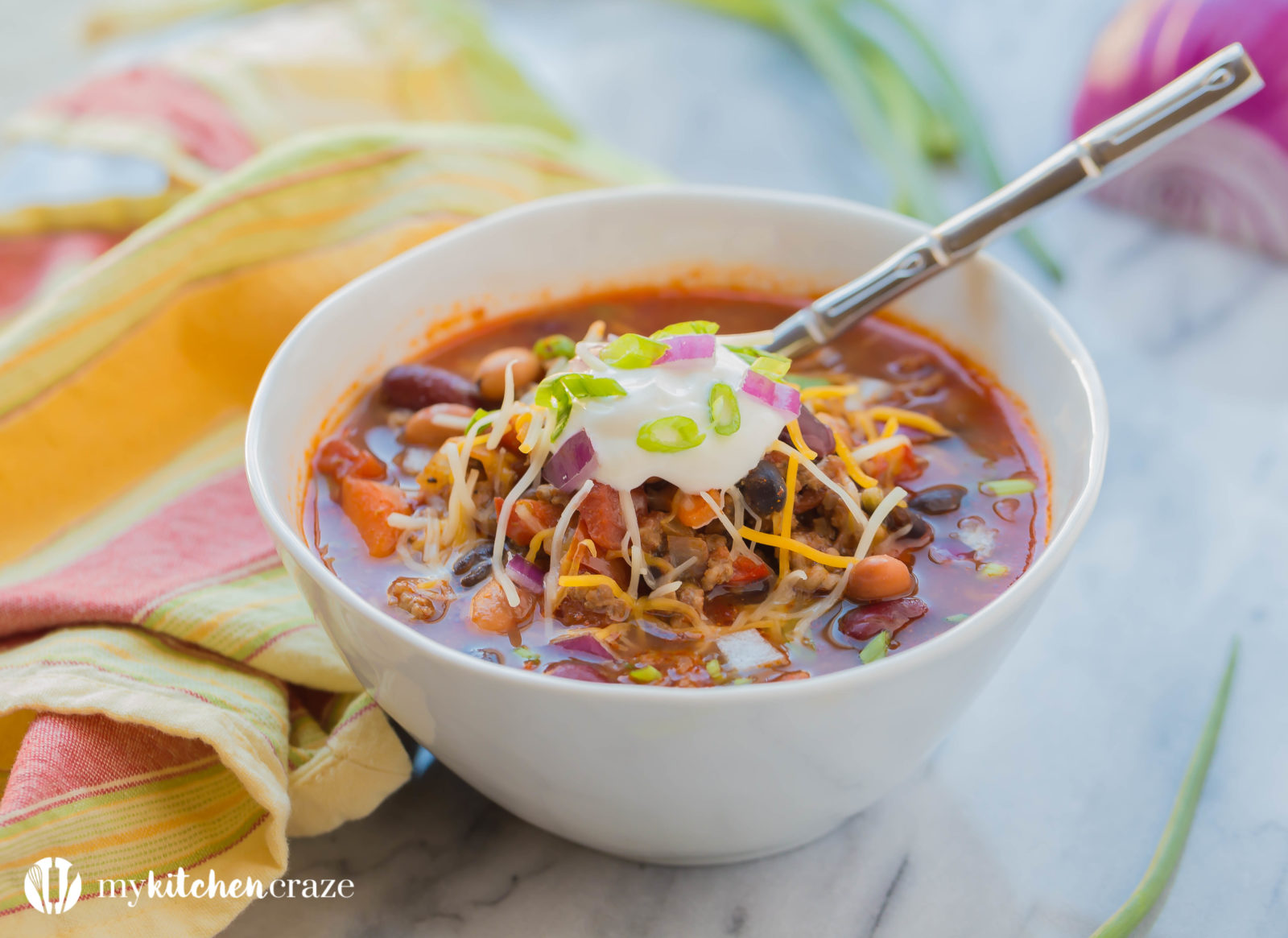 Three Bean Chili is comfort food at it's finest. Loaded with delicious flavor and three different types of beans, this is one soup you can't pass up!