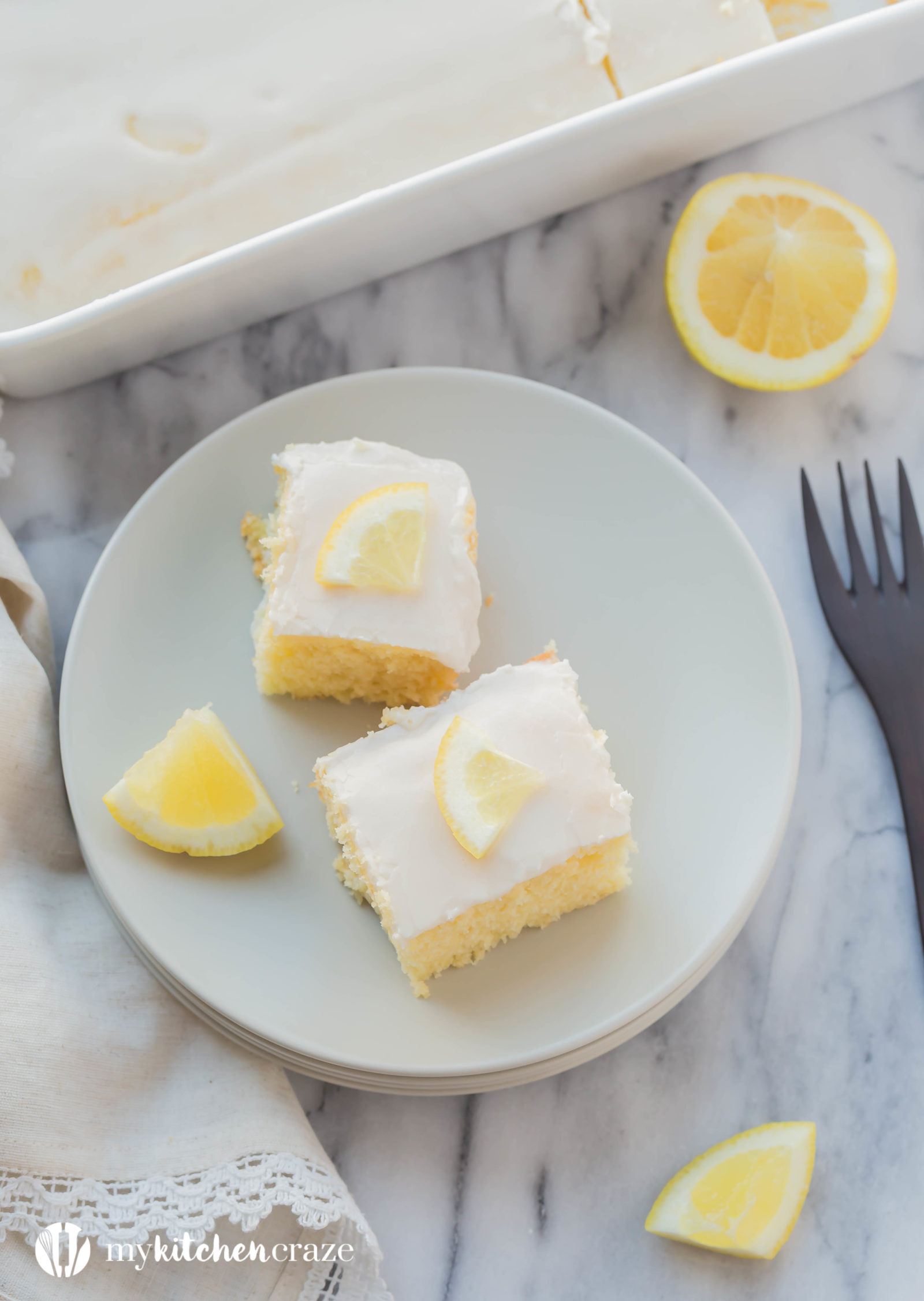 Lemon Velvet Squares are moist and packed with lemon flavor. Topped with a simple lemon glaze, these are one dessert you won't want to pass up. Includes a how to make video too.