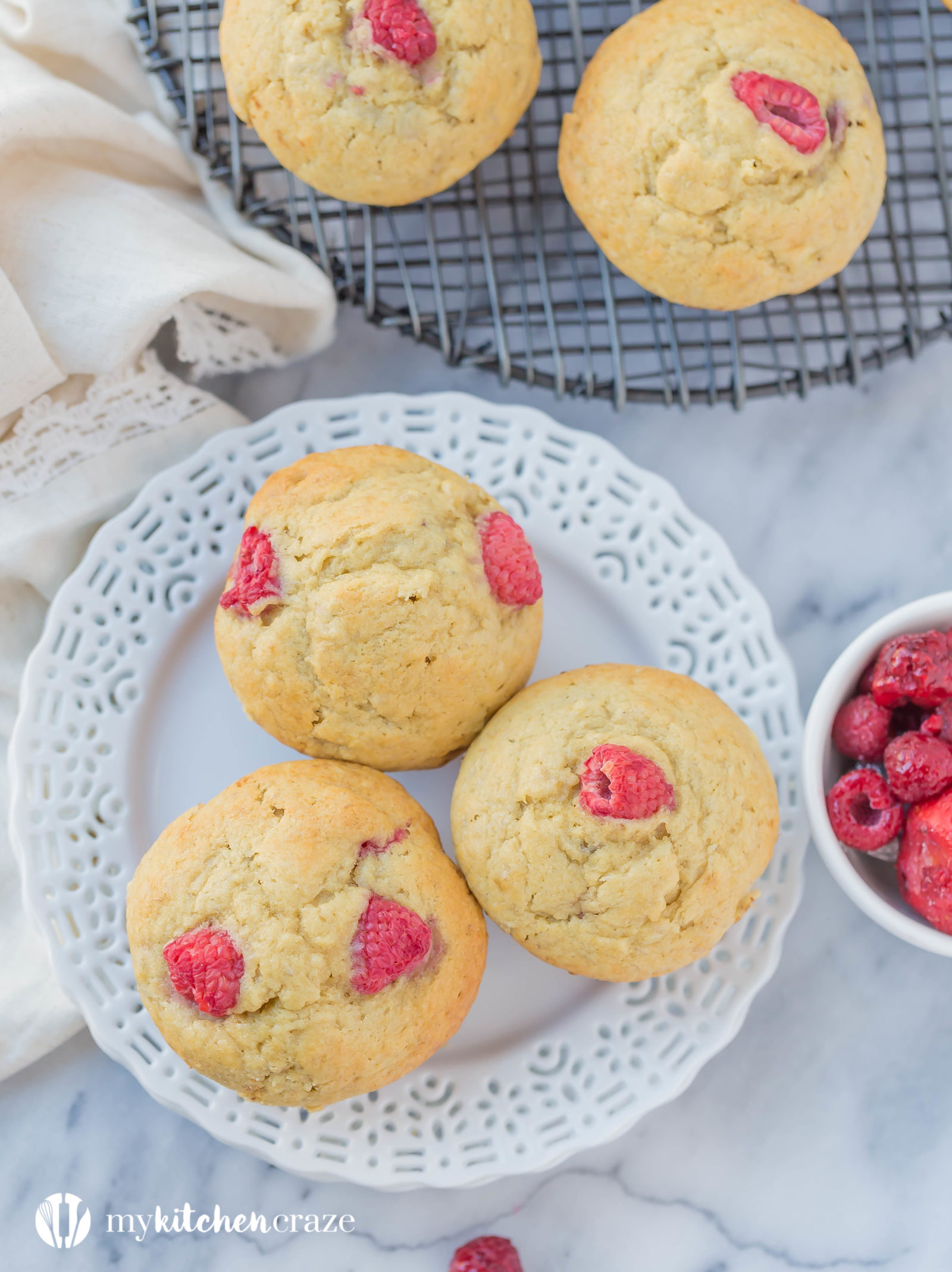 Raspberry Banana Muffins ~ Do you have some ripe bananas and fresh raspberries sitting around? Then you need to make these Raspberry Banana Muffins. Moist and all the right flavors.