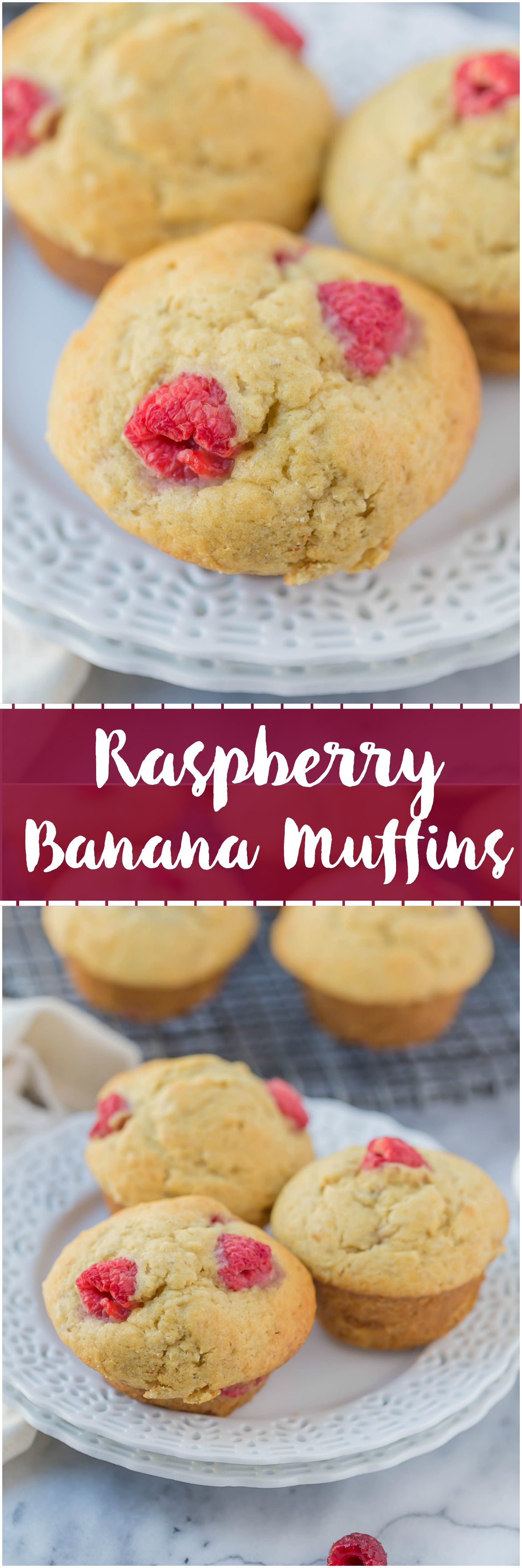 Raspberry Banana Muffins ~ Do you have some ripe bananas and fresh raspberries sitting around? Then you need to make these Raspberry Banana Muffins. Moist and all the right flavors.