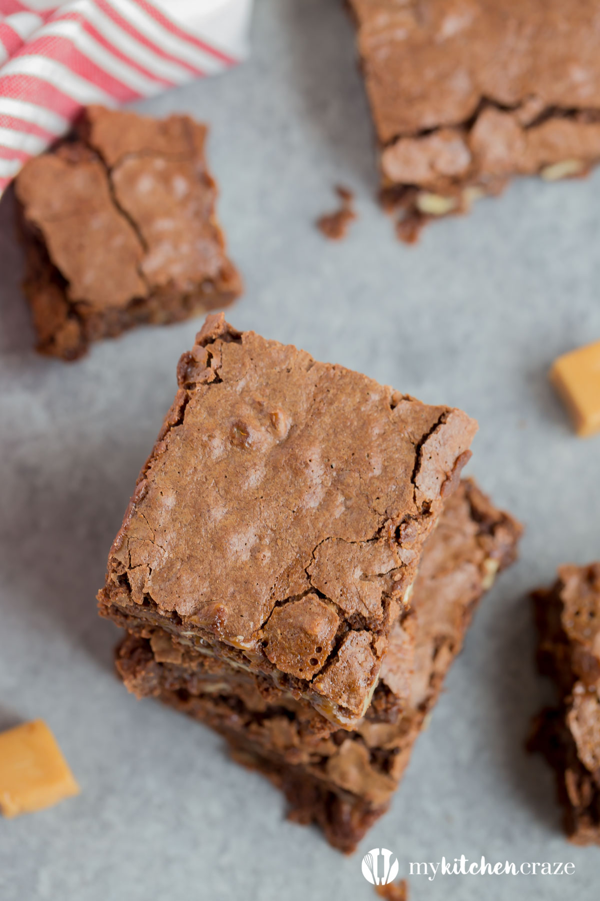 Caramel Pecan Brownies are soft, chewy, chocolate-y with caramel and pecans. These take regular brownies to the next level!