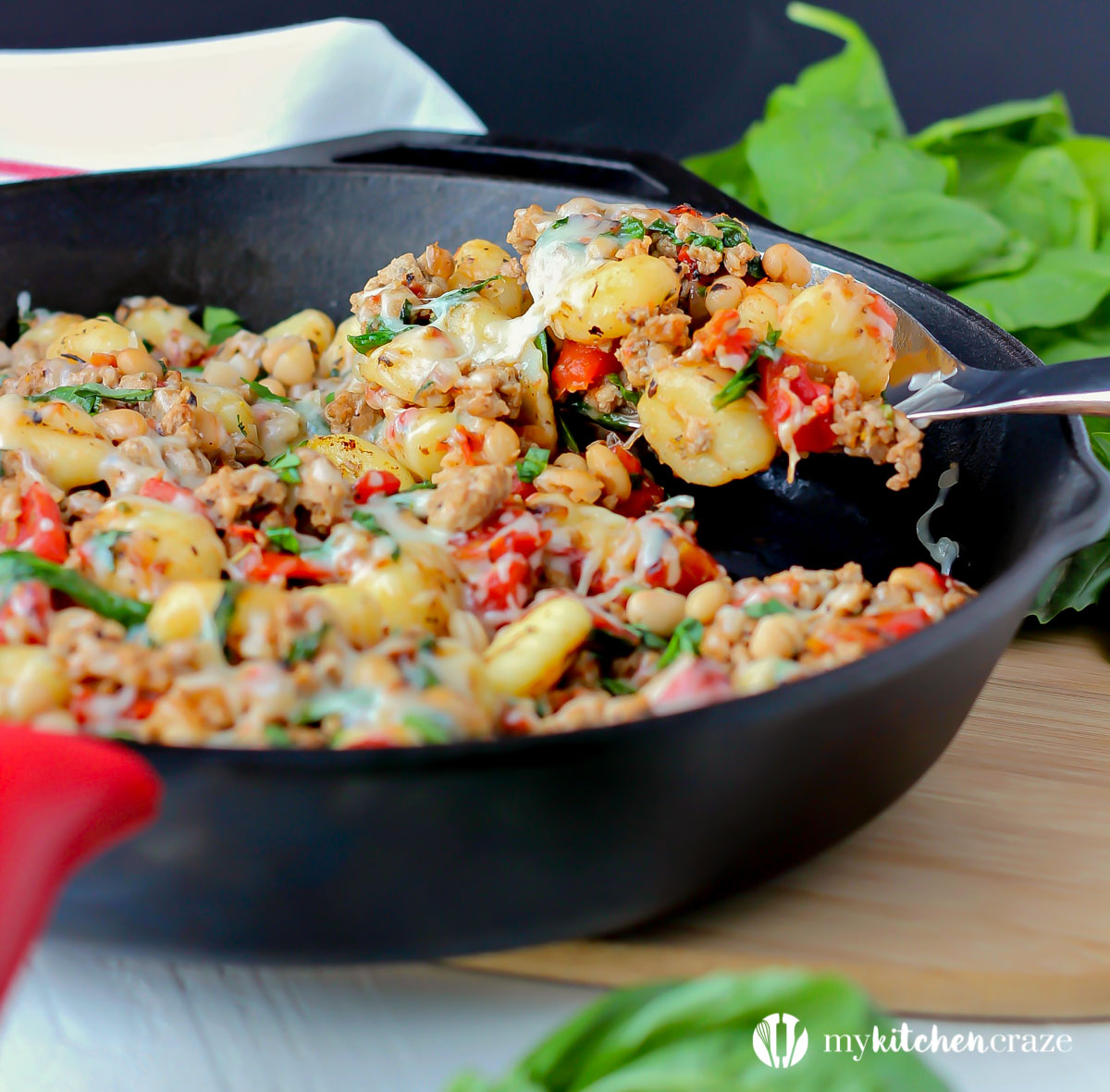 Gnocchi with Turkey & White Beans ~ mykitchencraze.com ~ A no fuss meal that will be on your table within 30 minutes.