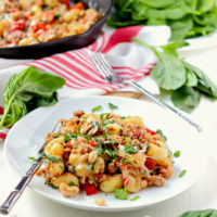 Gnocchi with Turkey & White Beans ~ mykitchencraze.com ~ A no fuss meal that will be on your table within 30 minutes.
