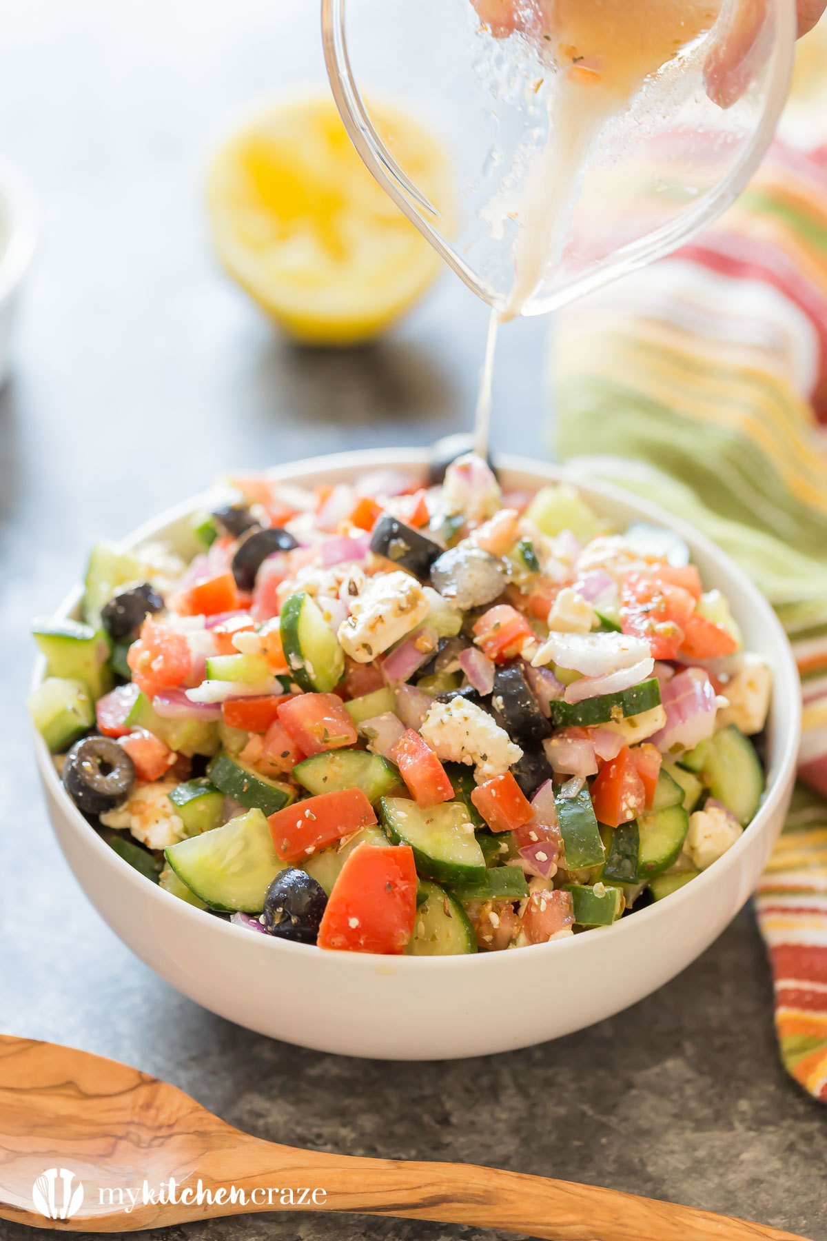 Greek Salad is perfect with any main dish. Throw it together and have a delicious side within minutes!