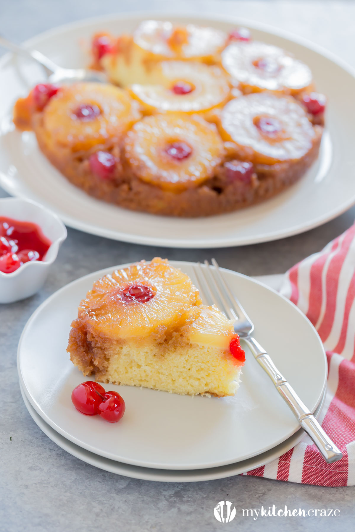 Pineapple Upside Down Cake is one of the best cakes I've ever eaten! It's moist, delicious and all homemade! No cake box needed in this recipe. This cake is screaming make me!