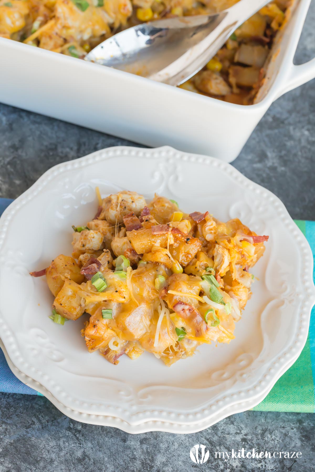 This flavorful Buffalo & Chicken Potato Casserole comes together easily and is always a family favorite dinner recipe!