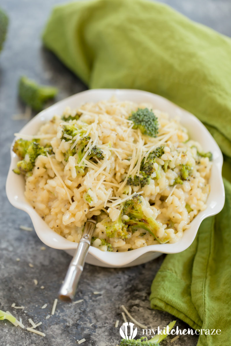 Roasted Broccoli Risotto plus a Video - My Kitchen Craze