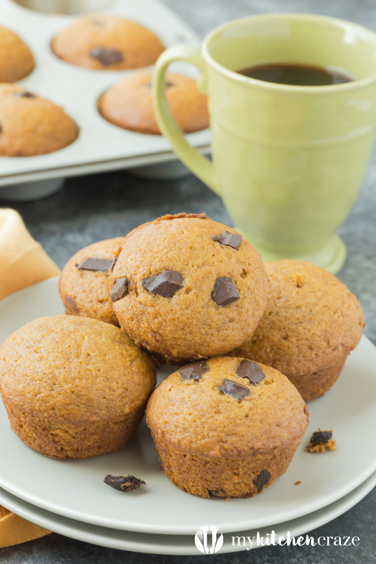 Wake up to a delicious cup of coffee and these moist, flavorful and delicious Pumpkin Muffins. These muffins are perfect for fall! Make sure to grab one because they won't last long!