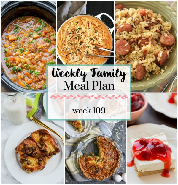 Weekly Family Meal Plan 109
